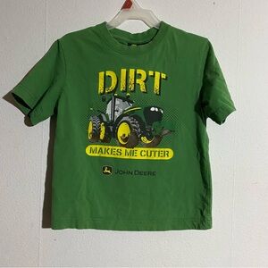 John Deere Kids Green Cotton T-Shirt: Size 7